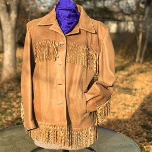 Tribe America fringed suede jacket, lined
